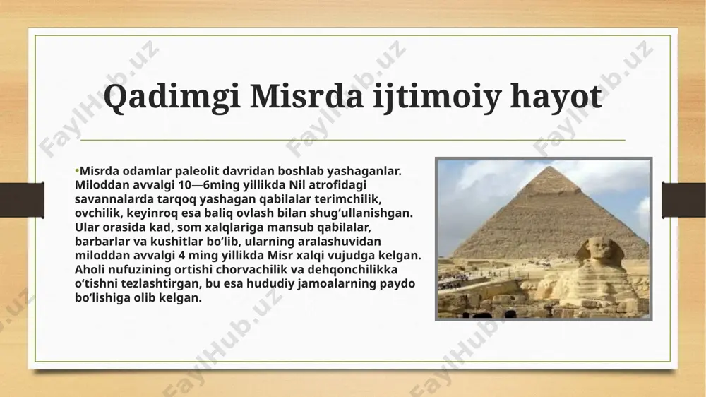 udosi tomonidan yaratilgan. barcha xudolar insoniyat jamiyatida tartib va ​​haqiqatni saqlab qolishgan. tartib va ​​haqiqat umuminsoniy totuvlik va adolatga asoslangan edi. adolat maʼbuda maat tomonidan tasvirlangan. firʼavn xudoning qoʻshaloqi hisoblanadi va xudolar kabi yerda adolatni oʻrnatishga intilishi kerak. qadimgi misrda huquq toʻgʻri xulq-atvor oʻlchovi, yaʼni ijtimoiy mavqe va ezgulik tamoyili bilan belgilanadigan harakatlar va ishlarni bajarish majburiyati sifatida tushunilgan. qadimgi misr siyosiy va huquqiy madaniyatining oʻziga xosligi uning keyingi hayot marosimi va kulti bilan uzviy bogʻliqligi bilan bogʻliq. adolatni ifodalovchi ilohiy koʻrsatmalarga rioya qilish xudolar oldidagi masʼuliyat bilan mustahkamlangan. "oʻliklar kitobi" (miloddan avvalgi xxiv asr) keyingi hayotdagi huquqiy jarayonni tasvirlab berdi, barcha odamlarga tegishli boʻlgan hurmatli va qonuniy xatti-harakatlar qoidalarini oʻrnatdi. qadimgi misrning huquqiy tafakkuri ham davlat apparati faoliyatini tartibga solish bilan ajralib turardi. xususan, firʼavnning vaziri - uning harakatlariga qatʼiy rioya qilish; sud funksiyalarini bajarishda - jazoning jinoyatga mutanosibligi qoidalariga rioya qilish va hokazo. shunday qilib, qadimgi misrning siyosiy …
