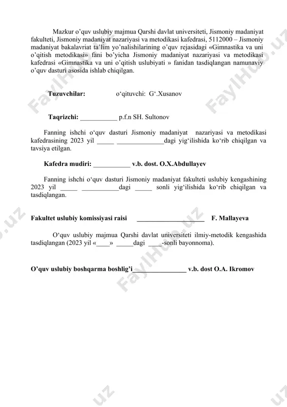 3. tarqatma materiallar............................................ 5.4. testlar................................................................... 5.5. baholash mezonlari............................................. 6. o‘umning elektron varianti................................ iqtisodiyot va pedagogika universiteti nodavlat ta’lim muassasasi umummetodologik fanlar kafedrasi gimnastika va uni o‘qitish metodikasi fanidan ma’ruzalar matni tuzuvchi: g`. husanov qarshi 2022-2023 o‘quv yili. 1-mavzu: gimnastikaning tarixi rivojlanish tendensiyalari. tarixiy ma’lumotnoma. . reja: 1. gimnastikaning kelib chiqishi. 2. gimnastika bo‘yicha milliy tizimlarni tashqil etish. 3. gimnastikaning nemis tizimi. 4. gimnastikaning fransuz tizimn. 5. gimnastikaning shved tizimi. 6. rossiya gimnastikasining o‘ziga xos xususiyatlari. jismoniy tarbiya sifatida gimnastika juda ko‘p vaqtdan buyon rivojlanib kelgan. gimnastikaning rivojlanishi janglarni olib borish usullarining, jamiyat tuzilishining o‘zgarishlariga va inson to‘g‘risidagi ilmlarni rivojlanishiga uzviy bog‘liq bo‘lib kelgan. qadimlardan, qadimiy sharqda gimnastik mashg‘ulotlari qo‘llanib kelingan. qadim gretsiyada ham gimnastika jismoniy tarbiya sifatida qo‘llanilgan. greklar gimnastika deb butun bir jismoniy tarbiya tizimini atashgan, lekin yoshlarning jismoniy tarbiyasiga va ularni musobaqalarga tayyorlashga alohida e’tibor berishgan. shuning uchun birinchi tizimni gimnastika, ikkinchisini esa agonistika deb atashgan. qadimiy greklarning …