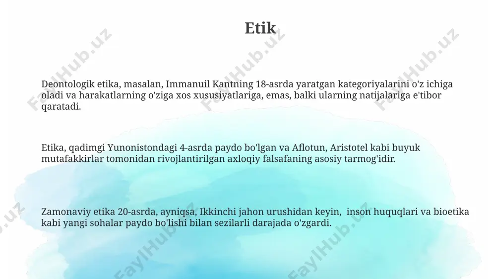 a, platon va aristotel kabi qadimgi yunon faylasuflari, epistemologiyaga 2500 yildan ortiq vaqt davomida ulkan hissa qo'shganlar. epistemologik relativizm 20-asrda bir nechta, ayniqsa, amerika falsafa maktablarida keng tarqaldi va bilimlarning subyektivligi g'oyasini rivojlantirdi. epistemologiyaning asosiy 3 ta manbai sifatida an'anaviy ravishda tajriba, aql va vahiy 17-asr yevropa falsafasida muhokama qilingan. zamonaviy falsafa o'zbekistondagi zamonaviy falsafa tadqiqotlari, 1990-yillardan keyin faollashgan bo'lib, 5 dan ortiq olimlar guruhi milliy madaniy meros va jahon falsafasi muammolarini o'rganishga kirishdi. zamonaviy falsafada axborot texnologiyalari rivojining inson ongiga ta'siri, 21-asrda dunyo miqyosida 100 dan ortiq ilmiy maqola va monografiyalarda muhokama qilingan dolzarb mavzulardan biri hisoblanadi. zamonaviy falsafa, 20-asrning ikkinchi yarmidan boshlab, post-modernizm, post-strukturalizm kabi 3 ta asosiy yo'nalishda rivojlanib, global miqyosda g'arb va sharq falsafalarini bir-biriga bog'ladi. estetika estetika 18-asr oxiri va 19-asr boshlarida germaniyada kant va hegel kabi faylasuflarning asarlari orqali rivojlangan murakkab falsafiy intizom hisoblanadi. estetikaning asosiy tushunchalari, masalan, "sublim" va "go'zallik" kabi atamalar, turli …