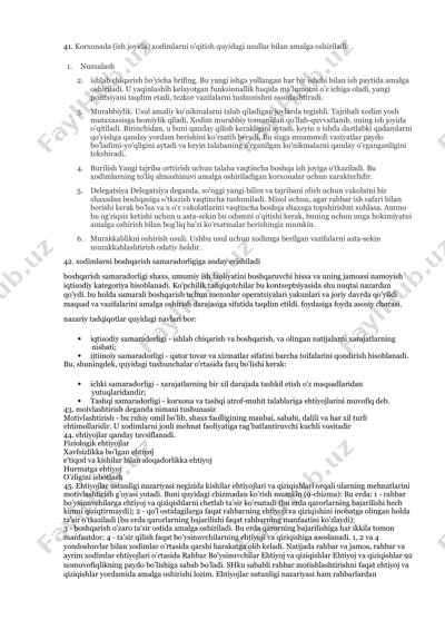 xodimlarni o'qitish usullari — DOCX
