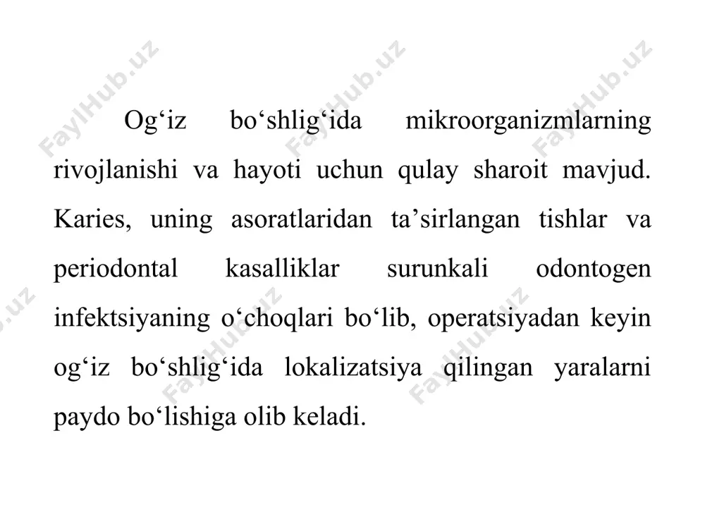nlashtirgan bo‘lsa). ushbu moddalarga asoslanib, shifokorning xatosi quyidagi tarkibga muvofiq taqsimlanishi mumkin: 1. bemorga yordam ko‘rsatmaslik; 2. ehtiyotsizlik tufayli o‘limga olib kelish; 3. ehtiyotsizlik tufayli sog‘liqqa jiddiy zarar yetkazish. diagnostik - tashxis qo‘yish bosqichi; terapevtik va texnik - bu yetarli bo‘lmagan yoki noto‘g‘ri tashxis qo‘yish yoki davolash; terapevtik va taktik - bu tashxis qo‘yish imkonini bermaydigan ya’ni noto‘g‘ri tanlangan tadqiqot usuli bo‘lib, olingan natijalarni noto‘g‘ri talqin qilish yoki har qanday terapiya usullaridagi ko‘rsatmalar va taqiqlarga to‘g‘ri rioya qilmaslik; tashkiliy – noto‘g‘ri tashkil etilgan terapevtik jarayon yoki tibbiy xodimlarning sifatsiz, to‘liq jihozlanmagan ish joylarida ishlashi; majburiy hujjatlarni noto‘g‘ri ro‘yxatdan o‘tkazish va yuritish – agar bemorga nisbatan qabul qilingan harakatlar yozma ravishda qayd etilmagan bo‘lsa; tibbiy xodimlarning noo‘rin xatti-harakatlari-bemorlarga nisbatan axloq qoidalariga e’tibor bermaslik. tibbiyotda shifokorlar xatolarining o‘ziga xos keng malakasi mavjud. umumiy ko‘rinishda tibbiy xatolarni olti turga ajratish mumkin: stomatologiya xonasini jihozlash. asosiy stomatologik asbob va uskunalar. tish shifokori ishini tashkil …