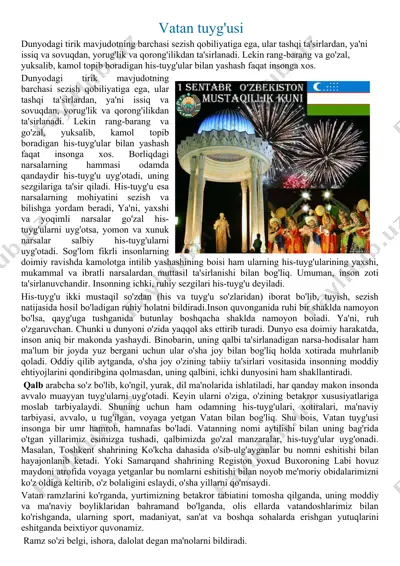 vatan tuyg'usi — DOC