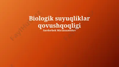 biologik suyuqliklar qovushqoqligi — PPTX