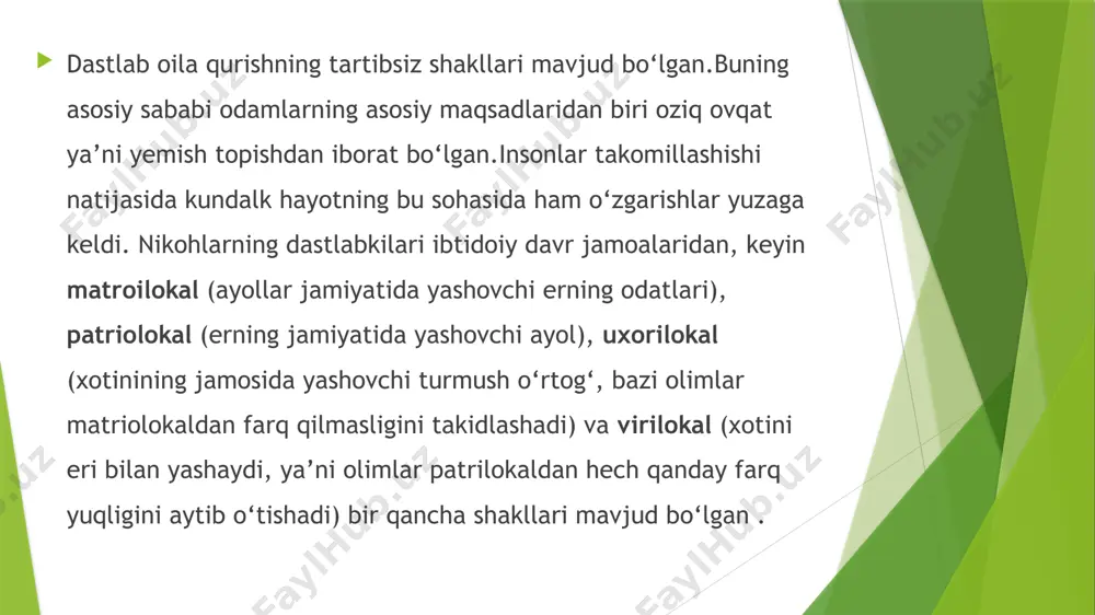 oilaning tarixiy turlari. hozirgi vaqtda oilalarning xilma-xil shakllari. - Page 4