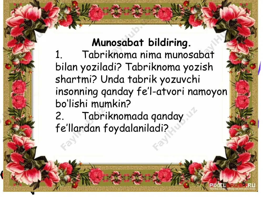 ish qog’ozlari ustida ishlash. tabriknoma 5-sinf - Page 5
