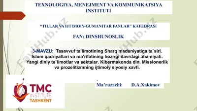 tasavvuf ta'limotining sharq madaniyatiga siri — PPTX