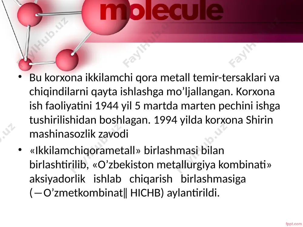 osiyodagi ikkilamchi qora metallar ishlab chiqaruvchi korxona - Page 5