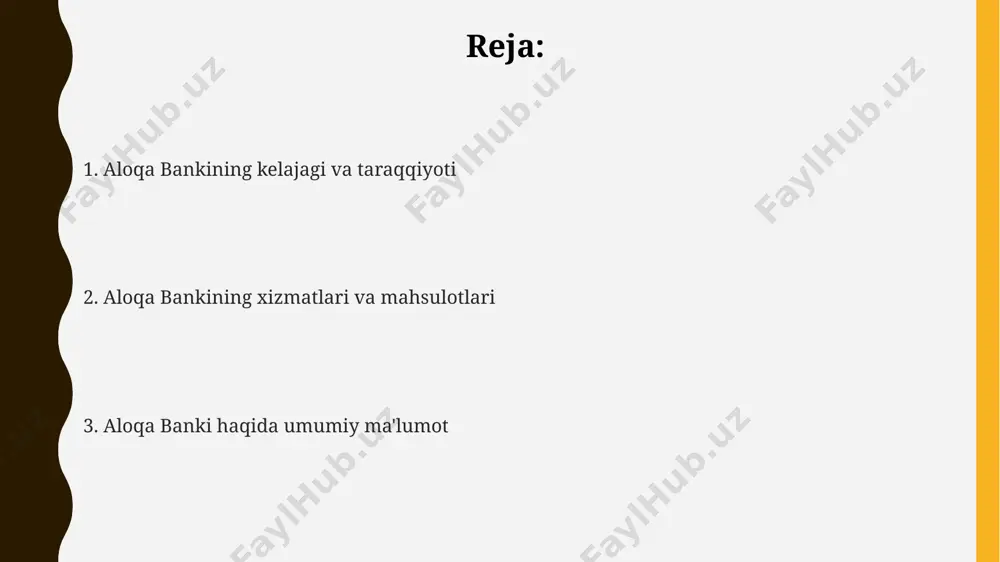 shirish imkoniyatini taqdim etadi. aloqa bank mijozlarga plastik kartalar orqali oyiga 50 million so'mgacha cheklovsiz naqd pul olish imkoniyatini taqdim etadi va ularga loyiha asosida foiz stavkalarini taklif qiladi. bankning 100 dan ortiq filiallari bo'ylab mamlakat bo'ylab keng tarmoq orqali turli xil kredit mahsulotlari, jumladan, ipoteka va avto kreditlari taqdim etiladi. onlayn xizmatlar va mobil ilovalar aloqa bank mobil ilovasi foydalanuvchilarga push-xabarlar orqali operatsiyalar to'g'risida tezkor xabarlarni yetkazib beradi va biometrik autentifikatsiya orqali xavfsizlikni ta'minlaydi, bu esa 99% dan yuqori ishonchlilikni ta'minlaydi. aloqa bankning mobil ilovasi orqali 24/7 to'lovlarni amalga oshirish, valyuta ayirboshlash va kreditlar bo'yicha to'lovlarni bajarish mumkin, bu esa 100 000 dan ortiq foydalanuvchilarga qulaylik yaratadi. bankning onlayn platformasi orqali mijozlar o'z hisob raqamlari, kreditlari va kartalari haqida batafsil ma'lumotlarni olishlari, shuningdek, 50 dan ortiq turdagi xizmatlardan foydalanishlari mumkin. bank tarixi va rivojlanishi bankning rivojlanishida 2000-yillarning boshlarida amalga oshirilgan texnologik yangilanishlar va xalqaro standartlarga moslashtirish muhim rol o'ynadi, …