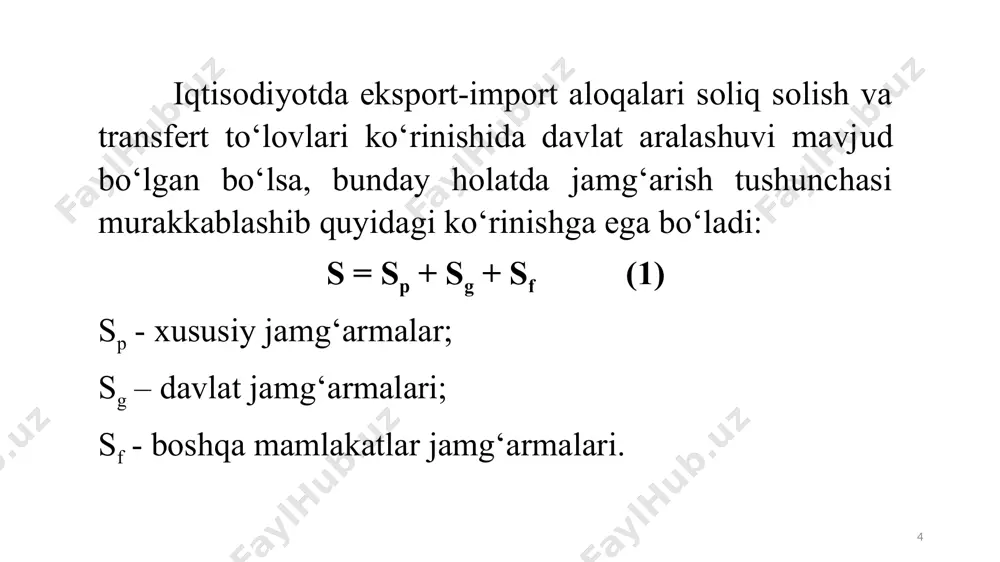 lozim. iste’molga o‘rtacha moyillik deganda tasarrufidagi daromaddagi iste’mol xarajatlarining ulushi tushuniladi, ya’ni: apc = bunda: apc – (average propensity to consume) iste’molga o‘rtacha moyillik. 18 tasarrufidagi daromaddagi jamg‘arish ulushini jamg‘arishga o‘rtacha moyillik deb ataladi, ya’ni: aps = bunda: aps (average propensity to saving) – jamg‘armaga o‘rtacha moyillik. misol uchun, tasarrufidagi daromad darajasi 410 va 530 shartli birlikka va iste’mol darajalari 405 va 495 shartli birlikka teng bo‘lgan holatlar uchun iste’molga o‘rtacha moyillikni hisoblaymiz, ya’ni: apc =(405 / 410) x 100 = 98, 78% yoki 0,98; apc = (495 / 530) x 100 = 93,39% yoki 0,93 ga teng. 19 demak, bu misollardan ko‘rinib turibdiki, tasarrufidagi daromadlar miqdori ko‘payib borishi bilan uning tarkibidagi iste’mol ulushi kamayib va aksincha jamg‘arma ulushi ko‘payib boradi. bu holatni keynsning “asosiy psixologik qonun”i bilan izohlash mumkin. “mavjudligiga nafaqat aprior tasavvurlarga ko‘ra, bizning inson tabiatini bilishimizdan kelib chiqib shuningdek o‘tmish tajribasini sinchiklab o‘rganish asosida biz to‘liq ishonishimiz …