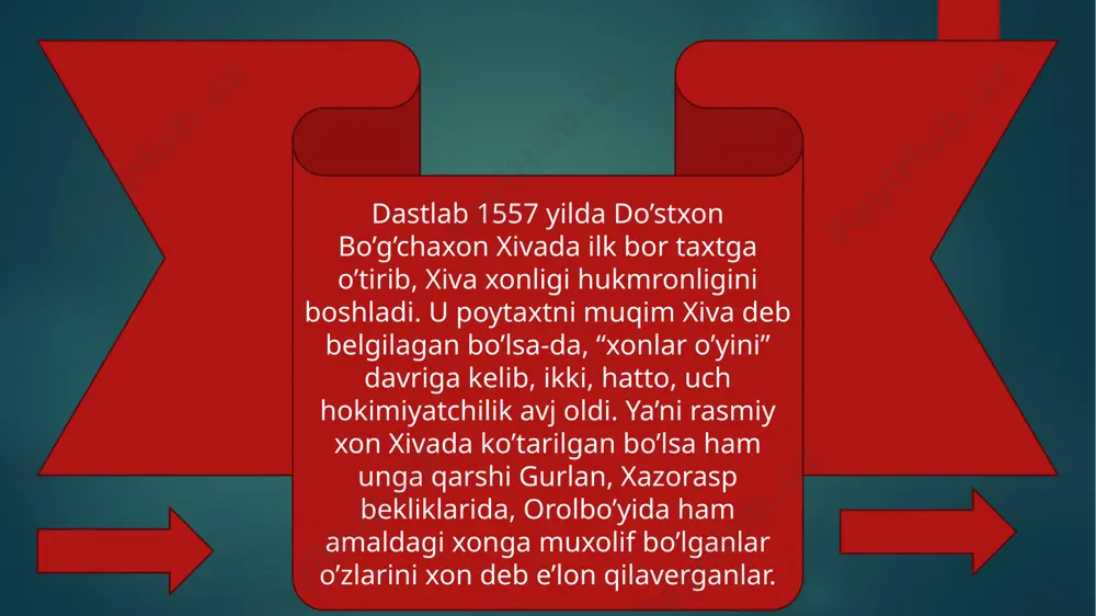ltinni olmagan xon qarg’ishga qolmayin desang, uyimni buzma”, deya dadil gapirdi xonga beva ayol. bu gapdan so’ng xon beva ayol ozor ko’rmasin, qarg’ishga qolmayin, deb uning uyini buzdirmadi. shu tariqa qa’la devori aynan shu joydan o’z yo’nalishini o’zgartirib davom etgan qa’la devorini qurdirgan o’sha xon olloqulixon edi. u xiva taxtiga o’tirgan hukmdorlarning qirq to’qqizinchisi bo’lib, qo’ng’irotlar sulolasiga mansub otasi muhammad rahimxonning vafotidan so’ng 1825 yilda boshiga toj, barmog’iga saltanat uzugini taqqan. o’shanda olloqulixon endi o’ttiz yoshga to’lgan edi. bu paytlarda saroy o’yinlari tez-tez bo’lib turadigan odatiy hol sanalgan. shu bois olloqulixon atrofiga o’zidek insofu diyonatli kishilarni to’pladi. uning xalq o’rtasida insofli hukmdor, deya dovruq taralishiga sabab, 1831 yili xivalik savdogar said niyoz sholikorboyga nasib etgan bir qor oltinni xonlik xazinasiga qo’shmaganida edi. o’shanda said niyoz orenburgdan qirq qop mahsulot olib qaytib, ichidan chiqqan bir qop oltinni nima qilarini bilmay qoldi. so’ng oxiratim kuymasin, deya olloqulixonning huzuriga borgandi. bu oltinlar qanday …