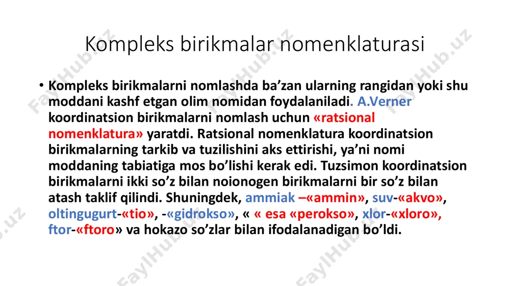 i bilan kompleksi bo’lib,yopiq suyak sinishlarining bitishiga yaxshi ta’sir ko’rsatadi, • kobavit – kobaltning u vitamini bilan kopmpleksi gepatit, kamqonlik kasalliklarini davolashda qo’llaniladi. glikositler - organik tabiatning aralashmalari. ularni turli xil effektlari bor. tibbiyotda yurak va antimikrobik va balg’am,qon tomir kasalliklarini davolash uchun ishlatiladi. glikozidlar ham, siydik yo'llarida dezinfektsiya, aqliy va jismoniy charchoq ozod markaziy asab tizimi tinchlantirishga, ovqat hazm yaxshilash va ishtahani ochadi.