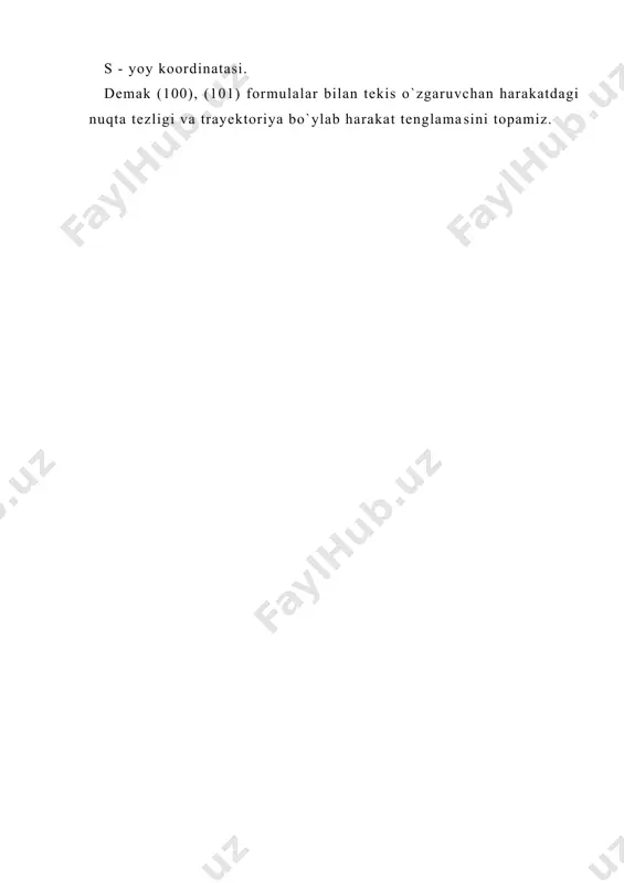 nuqta harakati tabiiy usulda berilganda uning tezlanishini aniqlash - Page 5