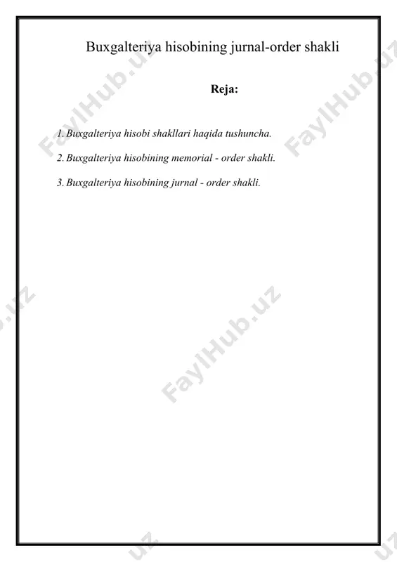 h» - «beistisno topshiriladigan alohida agentlarning mustaqil funktsiyasiga» ajratiladi. shu davrda buxgalteriya hisobining xv asrdagi adabiyotida birinchi marta yozilgan boshlang’ich shakllari yuzaga keladi. o’sha vaqtda registrlar daftarlardan iborat edi, muomalalar mulkdorning tilidan yoki uning estalik daftari bilan xronologik registr - jurnalga yozilib, so’ngra sintetik registr – bosh daftarga tarqatilar edi. unda schyotlar uzoq muddatlar alohida yakka tartibda yuritilar, ya’ni ular hisobning har bir ob’ekti uchun alohida schyotlar (masalan, un schyoti, savdogar alievning schyoti va shu kabilar) ochilar edi. muayyan bir bosqichda umumlashtirilgan ko’rsatkichlarga ehtiyoj tug’ildi. o’shanda bosh daftar sintetik hisob registriga aylandi va u bilan bir qatorda alohida yordamchi daftarlarda tahliliy hisob yuritila boshladi. faoliyat hajmining o’sish va jurnaldagi yozuvlarning ko’payib borish munosabati bilan, uni bir necha xronologik registrga - kassa jurnali. memorial va boshqalarga bo’lingan holda ishlatadigan bo’ldilar. bosh daftar kundalik yozuvdan unga bir oylik yakuniy yozuvlar qilishga o’ta boshladilar. bir oylik yozuvlarni tayyorlash uchun yig’ma jurnal kiritilgan bo’lib, …