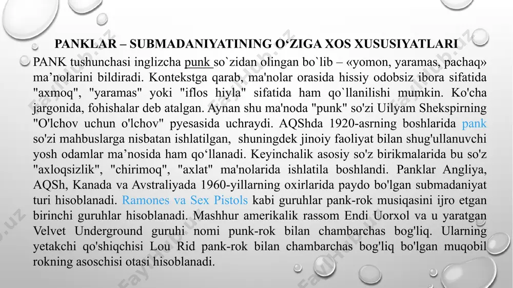 bo'lganlar asosida shakllangan yoshlar subkulturasi. uning vakillari jinsiga qarab: emo bola (inglizcha boy - o'g'il bola) va emo qiz (ingliz girl - qiz) deb nomlanadi. 2000-yillarda bu subkultura avj olib, mashhurlikning eng yuqori cho'qqisiga chiqdi, ammo u qisqa umr ko'rdi. 2010 yil boshlarida emo uslubi nihoyat modadan chiqib ketdi va ko'plab eski muxlislar unga qiziqishni yo'qotdilar. bunda boshqa ko'plab subkulturalar va jamiyatning emo uslubiga salbiy munosabati muhim rol o'ynadi. emo - pank-rockning bir turi sifatida paydo bo'lgan va rivojlangan bo'lishiga qaramay, ushbu subkulturalarning qiymat yo'nalishlari butunlay boshqacha. klassik panklardan farqli o'laroq, emo romantizm va ajoyib sevgiga urg'u bilan ajralib turadi. emo e'tiborini ko'pincha ijtimoiy voqealarga qaraganda chuqur shaxsiy tajribalarga qaratadi. emo madaniyati agressiv harakatlar va zo‘ravonlikdan yiroqligi bilan ajralib turadi. an'anaviy emo soch turmagi, burunni uchiga bog'lab turadigan, bir ko'zni qamrab olgan va orqa qismida uzun yoki qisqa sochlar deb hisoblanadi. qattiq tekis qora sochlarga ustunlik beriladi. qizlar uchun bolalarning …