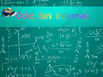 matematik formulalar bilan ishlash — PPTX