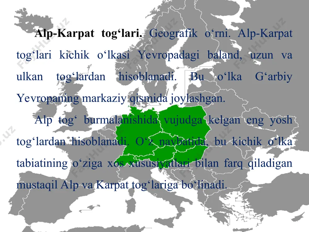 jlar, tekisliklar va pasttekisliklar keng tarqalgan. sharqiy yevropa iqlimining shakllanishida atlantika okeanidan esadigan iliq va nam havo massalari hamda arktika sovuq havo massalarining ta’siri kuchli. shimoldan janubga va g‘arbdan sharqqa borgan sari iqlimning kontinentalligi orta boradi. tekislikning g‘arbida qish yumshoq (–6 –8 °c), sharqida sovuq (–10 –20 °c). yoz oylari ko‘pchilik joylarda salqin (+18 +22 °c). o‘lkaning janubi-sharqiy qismida davomli jazirama issiq (+25 +29 °c) bo‘ladi. yog‘inlarning yillik miqdori g‘arbdan sharq tomonga kamayib (800 — 600 mm) boradi. eng kam yog‘ingarchilik (200 mm) kaspiybo‘yi pasttekisligida kuzatilgan. sharqiy yevropa tekisligi daryolarga juda boy. tekislikning shimolga qarab oqadigan daryolari pechora, mezen, shimoliy dvina sersuv daryolar hisoblanadi. janubga qarab oqadigan eng yirik daryolar volga, dnepr va ural daryolaridir. sharqiy yevropa tekisligida ko‘llar ko‘p, ayniqsa, ular tekislikning shimoli g‘arbida keng tarqalgan. bunga sabab yer yuzasining tuzilishi va iqlim sharoitining qulayligidir. sharqiy yevropa tekisligida shimoldan janubga tomon quyidagi tabiat zonalari birma-bir almashinib keladi: tundra, o‘rmon-tundra, …