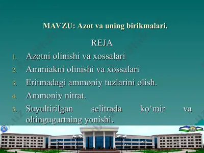 azot va uning birikmalari — PPT