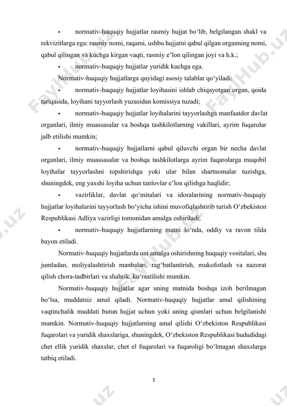 ish yuzasidan respublikaning butun hududida majburiy kuchga ega boʻlgan farmonlar, qarorlar va f.lar chiqaradi. "vazirlar mahkamasi amaldagi qonunlarga muvofiq, oʻzbekiston respublikasi hududidagi barcha organlar, korxonalar, muassasalar, tashkilotlar, mansabdor shaxslar va fukarolar tomonidan bajarilishi majburiy boʻlgan qarorlar va f.lar chiqaradi" (oʻzbekiston respublikasining konstitutsiyasi, 98modda). shuningdek, oʻzbekiston respublikasi oliy majlisining qonunchilik palatasi spikeri va senat raisi f.lar chikarishi konstitutsiyada koʻzda tutilgan. bundan tashqari, muassasa rahbarining yakka uzi tomonidan chikariladigan huquqiy hujjatlar ham f. hisoblanadi. f. mansabdor shaxslarning muayyan aniq doirasiga moʻljallanib, uning amal qilish va bajarilish muddati belgilangan boʻladi. farmon — 1) muayyan mamlakatlarda davlat boshligi (prezident) chiqaradigan muhim huquqiy hujjat. f. bilan, odatda, shaxslar yuksak lavozimga tayinlanadi va lavozimidan ozod qilinadi, favqulodda yoki harbiy holat tartibi joriy etiladi, orden va medallar bilan mukofotlash amalga oshiriladi, oliy harbiy va faxriy unvonlar beriladi, umumnormativ xususiyatga ega boʻlgan qarorlar rasmiylashtiriladi. umumiy qoidaga koʻra, f. mazkur davlat konstitutsiyasi va qonunlariga (oʻzrda — oʻzbekiston respublikasining konstitutsiyasi, …