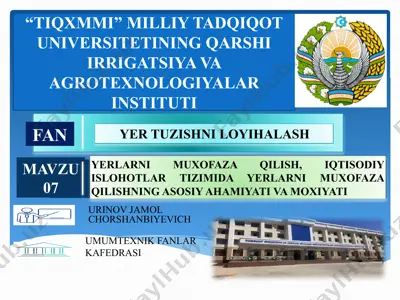 yer tuzishni loyihalash — PPTX