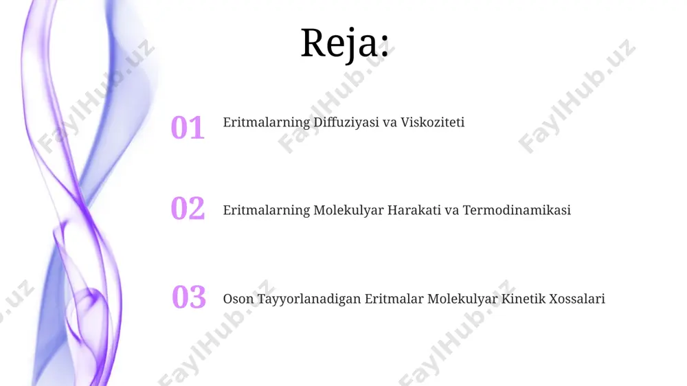 yorlangan 0,1m nacl eritmasining diffuziya koeffitsiyentini 1,5×10⁻⁹ m²/s deb aniqladi. e'tiboringiz uchun rahmat @taqdimot_robot image1.jpeg image2.jpeg image3.jpeg