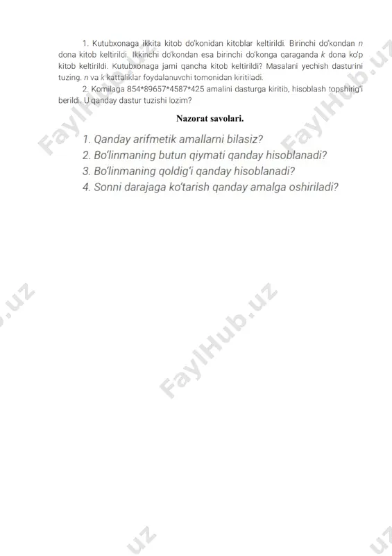 python dasturlash tilida arifmetik amallar - Page 4