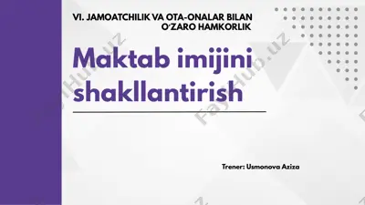 jamoatchilik va ota-onalar bilan o‘zaro hamkorlik treningi — PPTX