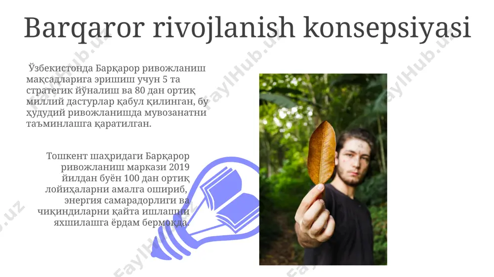 vo sifati hali ham jamiyat salomatligiga salbiy ta'sir ko'rsatmoqda. tabiatning 70% dan ortiq qismini tashkil etadigan suv resurslari o'zbekistonning farg'ona vodiysidagi qishloq xo'jaligiga 2000 yildan buyon katta ta'sir ko'rsatib kelmoqda, jamiyatning suvga bo'lgan ehtiyojini qondirishda muammolarni keltirib chiqarmoqda. tabiat va inson o'rtasidagi munosabatlar o'zbekistonning 15 million gektar yer maydonini egallagan cho'llarida 200 dan ortiq o'simlik va hayvon turlari inson faoliyati ta'sirida yo'qolib ketish arafasida. farg'ona vodiysidagi 300 yildan ortiq tarixga ega qadimiy bog'larning suv resurslaridan oqilona foydalanish inson va tabiat uyg'unligini namoyon etadi. jamiyatning tabiatga ta'siri sanoat inqilobidan keyin, karbonat angidrid gazining atmosfera tarkibidagi miqdori 280 ppm dan 420 ppm ga ko'tarildi, bu esa global isishga va butun dunyo bo'ylab, shu jumladan, andijon viloyatida ham tabiiy ofatlar sonining ortishiga sabab bo'ldi. 1960-yillardan buyon, dunyo bo'ylab 50% dan ortiq o'rmonlar kesilgan, bu esa yerning o'rtacha haroratini oshirishga va o'zbekiston kabi markaziy osiyo mamlakatlarida cho'l va dashtlashuv jarayonlarini kuchaytirishga olib keldi. axloqiy …