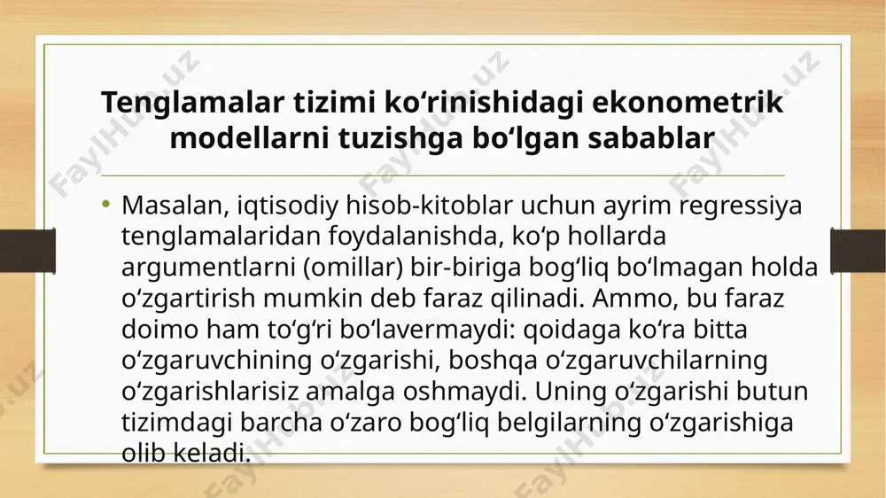 tenglamalar tizimi ko‘rinishidagi ekonometrik modellarni baholash - Page 5