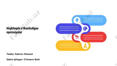 hiqildoqda o‘tkaziladigan operasiyalar — PPTX