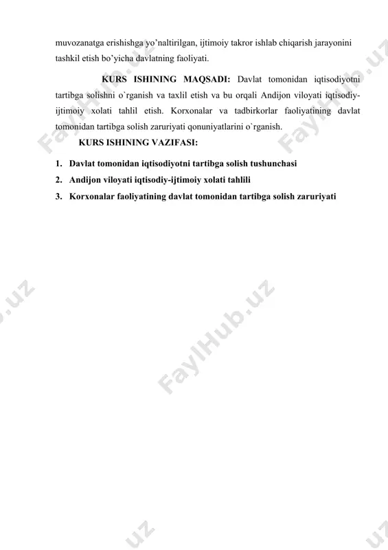 um davr uchun barcha daromadlari va harajatlari tarkibi. ijtimoiy siyosat – davlatning daromadlar taqsimotidagi tengsizlikni iqtisodiyot qatnashchilari o’rtasidagi ziddiyatlarni bartaraf qilishga yo’naltirilgan siyosat. ijtimoiy himoya – mamlakat aholisini ijtimoiy va moddiy muhofaza qilinishini taʼminlaydigan va jamiyatda qaror topgan xuquqiy, iqtisodiy, ijtimoiy chora-tadbirlar majmui; aholini ijtimoiy himoyalash chora-tadbirlari tizimidagi eng asosiy yo’nalish – bu narxlarni erkinlashtirilishi va pulning qadrsizlanish darajasi ortib borishi munosabati bilan daromadlarning eng kam va o’rtacha darajasini muntazam oshirib borish hisoblanadi. tartibga solish o’z oldiga qanday maqsad va vazifalarni qo’yadi? iqtisodiyotni davlat tomonidan tartibga solish ob’ektiv ravishda shartlanadi. ko‘plab iqtisodchilar iqtisodiyotni davlat tomonidan tartibga solinishining zarurligini faqat bozorning kamchiliklari, uning ko‘plab iqtisodiy muammolarni hal eta olmaslik holati bilan izohlaydilar. bu ma’lum ma’noda to‘g‘ri bo‘lsada, biroq, iqtisodiyotga davlat ta’sirining ob’ektiv zarurligini eng avvalo ishlab chiqaruvchi kuchlarning rivojlanishi bilan belgilanadi. iqtisodiyotni davlat tomonidan tartibga solishning ob’ektiv asosi bo‘lib ham milliy iqtisodiyot darajasida, ham xalqaro miqyosda ijtimoiy mehnat taqsimotining rivojlanishi negizida …