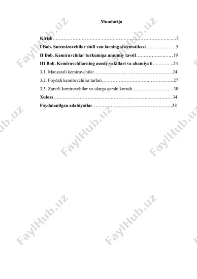 sutemizuvchilar sinfi — DOCX