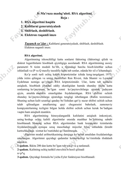 rsa algoritmi — DOC