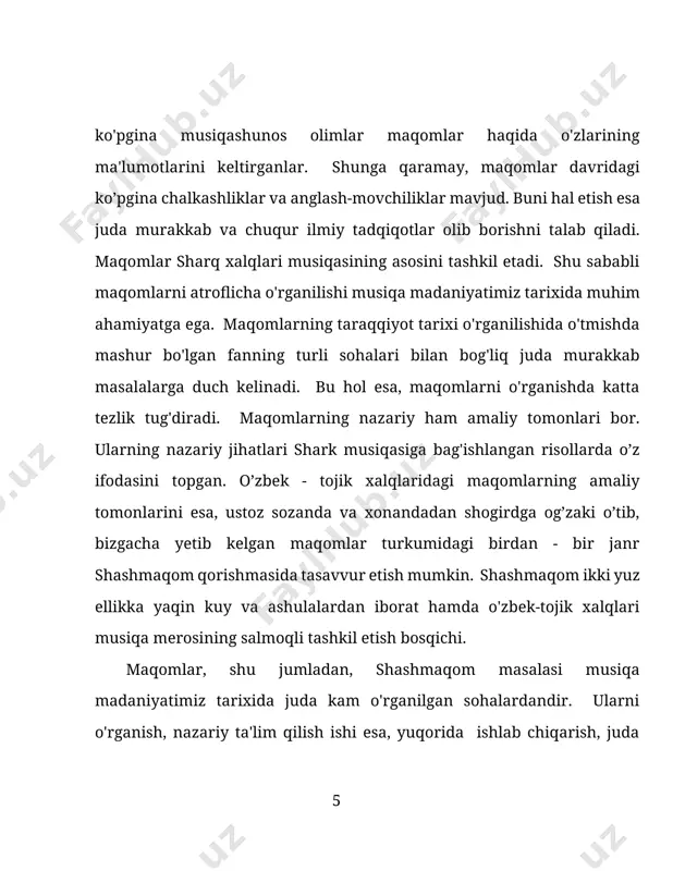 mpozitorlari tomonidan o‘zbek musiqa ohanglari asosida bir qator simfonik janrlarga xos asarlarni yaratilishi bilan bog‘liqdir. ikkinchi bosqich - hamkorlik, milliy kompozitorlik maktabi namoyandalari ijodida simfonik asarlami turli janrlarida namoyon bo‘lishi. uchinchi bosqich o'zbek simfonist-kompozitorlarining shakllanishi va jahon andozalariga xos yetuk asarlar yaratilishi bilan bogiiqdir. o‘zbek simfonik maktabining ilk namoyandalari rusiyzabon kompozitorlardan iborat edi. “samarqand syuitasi” (1930) v.deshevov, “0 ‘zbekistonning musiqali manzarasi” (1931) m.ippolitov-ivanov, “0‘zbekcha rapsodiya” va “farg‘onacha marsh” (1931) v.zolotaryov “советский восток” (1932) s.vasilenko, birinchi simfoniya (mi minor,1937) g.mushel kabi kompozitorlar tomonidan yaratilgan asarlar, o‘zining milliylik jihatlarini namoyon etadi. ayniqsa, a.f.kozlovskiyning 1937-yili yaratgan uch qismli “lola” simfonik syuitasi, g.mushelning uch qismli birinchi simfoniya (emoll) si, m.glierning “tantanavor uvertyura”si va 1939-yilda yaratgan “ферганский праздник”36 uvertyuralari mutaxassislar e’tirofiga sazovor bo‘ladi. ushbu kompozitorlar o‘zbek kompozitorlik maktabini shakllantirishda va kompozitorlaming yangi avlodini tarbiyalashda o‘ziga xos rahnamolik qiladilar. natijada 30-yillaming oxiriga kelib m.ashrafiy, t.sodiqov, m.burhonov sh.ramazonovlarning kompozitorlik ijodi namoyon bo‘la bosh- r.m.g heming “ферганский праздник” …