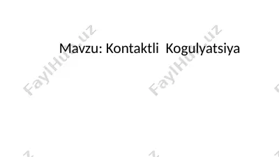 koagulyatsiya — PPTX