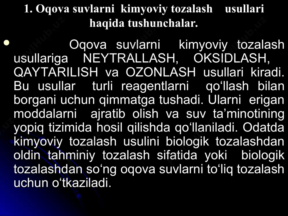 utun gazlari bilan neytrallovchi neytralizator ishqoriy oqova suvlarni neytrallash uchun co2;so2; no2; n2o3 gazlardan foydalanilmoqda. on- + nso3  n2o + so32-; sa 2++ so32-  saso3