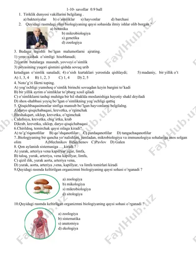 biologiya sinov — DOCX