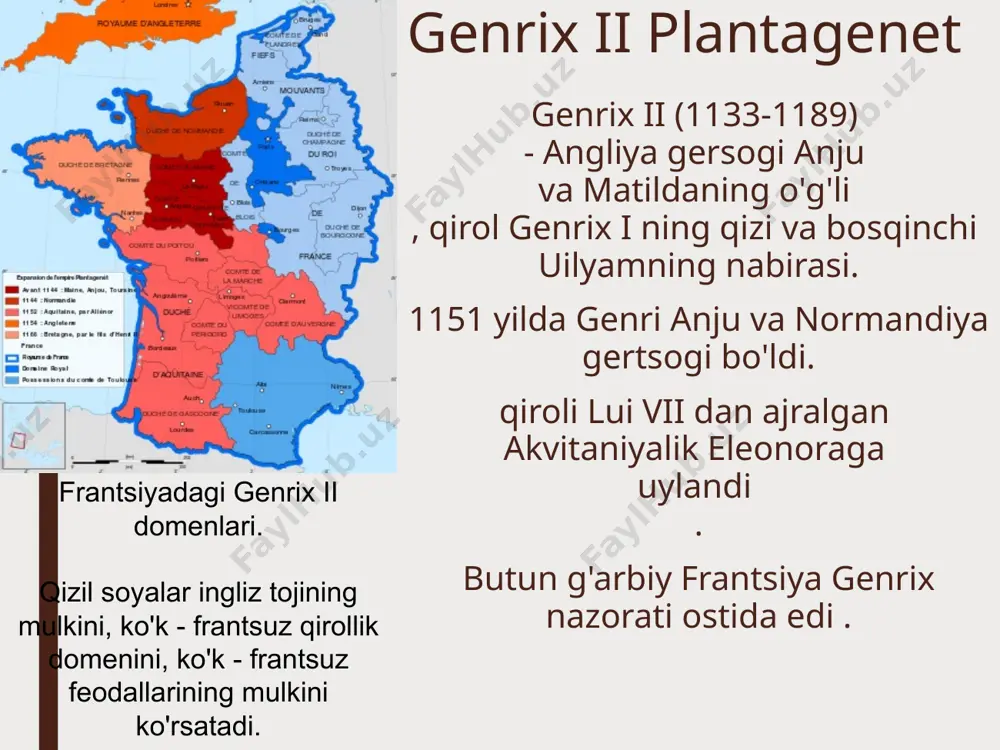 militsiyasini - "fird" ni tikladi. o'z qurollari va jihozlari bilan harbiy yurishga borishi kerak edi . firdning asosini yeomen -kamonchilar tashkil qilgan. , qoida tariqasida, bir tizzadan otishdi . o'q tezligi daqiqada 10-12 o'qni tashkil etdi va o'q 200-300 m masofaga uchdi, ritsarning zirhlarini 60 m masofadan teshdi va zanjirli pochta 100 m. xii-xiii asrlarda ingliz kamonchisi . haykalcha. richard i arslon yurak ii vafotidan keyin uning o'g'li richard i qirol bo'ldi . 1190 yilda richard uchinchiga o'tdi salib yurishi. kampaniyadan qaytgach, u imperator genrix vi tomonidan asirga olingan . ii avgust tomonidan qo'zg'atilgan imperator richardni u tufayli sitsiliyani yo'qotganlikda, shuningdek , kiprni qayta sotishda aybladi. arslon yurakli richard haykali. london, vestminster. richard i arslon yurak richard bir yildan ortiq asirlikda o'tkazdi. faqat 1194 yilda u germaniyani tark etishga muvaffaq bo'ldi. imperator ingliz qirolligining ikki yillik daromadiga teng bo'lgan 150 ming marka to'lovni talab qildi. richard ham imperatorga hurmat ko'rsatishi …