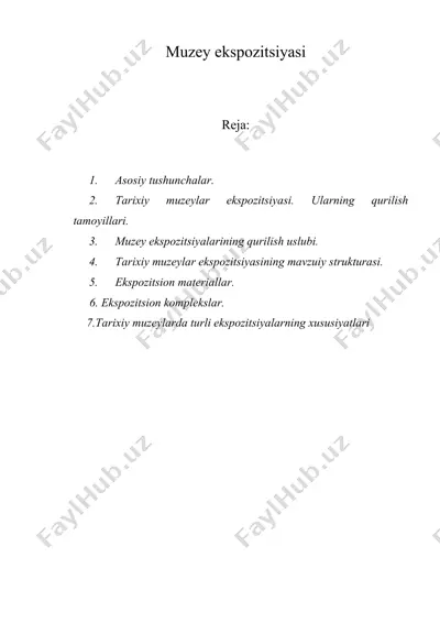 muzey ekspozitsiyasi — DOC
