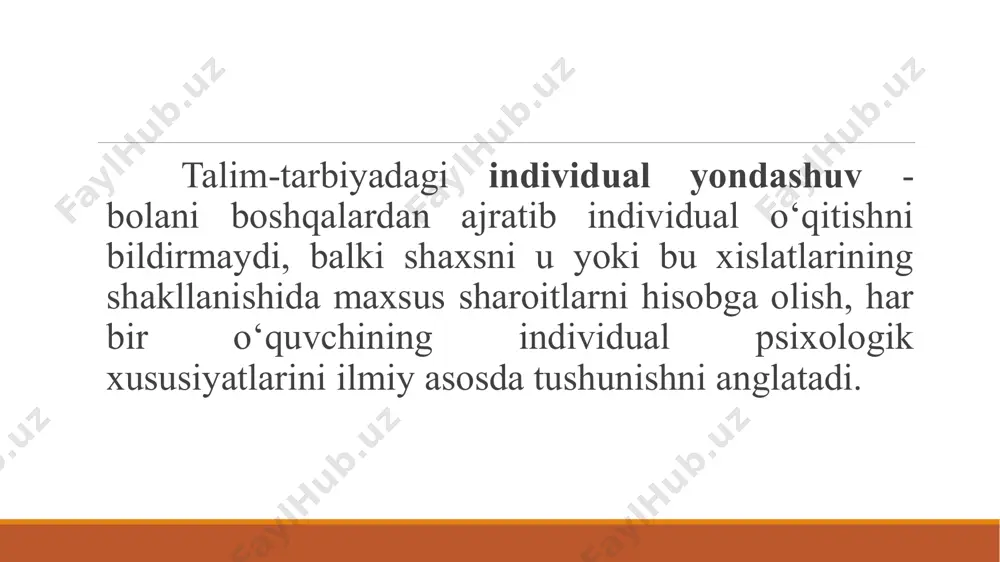 abul qilinadi; bu haqida ular muloqot shakllariga e’tibor berishni, kattalar va tengdoshlari bilan o‘zaro munosabatlarini tahlil qilishlarini, ularni tushunishga urinishlarini misol qilib keltirish mumkin. o’smirda xuddi shu tengdoshlari bilan muloqotda shaxs ijtimoiy yetukligining muhim ko‘rsatkichi bo’lmish qadriyatlar shakllana boshlaydi. ularda asosan muloqot - qadriyatlar mazmunini belgilaydi. bu yosh tengdoshlari orasida o‘zini ko‘rsatishga intilish, o‘zini va suhbatdoshini yaxshiroq bilishga intilish, atrof-muhitni bilish kabi muloqot motivlari jamoa tomonidan tan olinishi, o‘ziga ishonish, hatti-harakatlarining mustahkamligi va yuksak umumiy madaniyat, o‘z fikriga ega bo’lish, mustahkam iroda, o‘z-o‘zini nazorat qilish, halollik, ko‘ngilchanlik kabi qadriyatlar sistemasining yuzaga kelishiga sabab bo’ladi. u yoki bu sababga ко’ra tengdoshlari bilan muloqot shakllanmagan o’smirda yoshiga nisbatan shaxsning taraqqiyotida orqada qolish kuzatiladi. 6 bolalar bilan mashg‘ulotlarning muayyan dasturini tuzishda ayrim o‘ziga xos jihatlarni e’tiborga olish maqsadga muvofiq: bu jihatlar: -bolada kattalar bilan hamkorlikdagi faoliyatga ehtiyoj mavjudligi; - mazkur yosh davrining ma’lum psixik funktsiyalar va shaxsiy sifatlar rivojlanishi uchun senzitivligi; - eng …