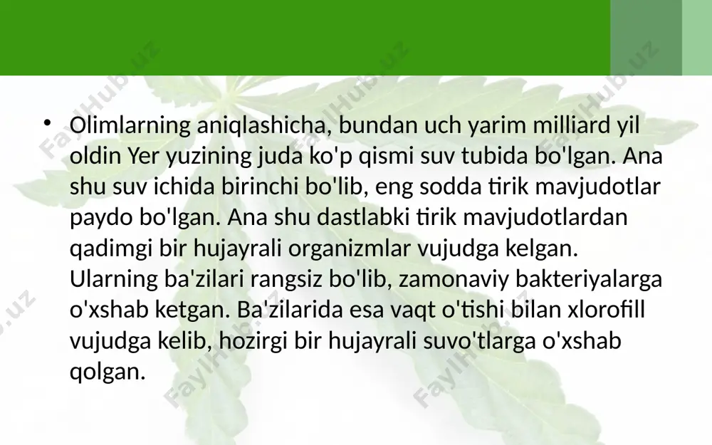 yerda o'simliklar dunyosining rivojlanishi. 6 - sinf - Page 3