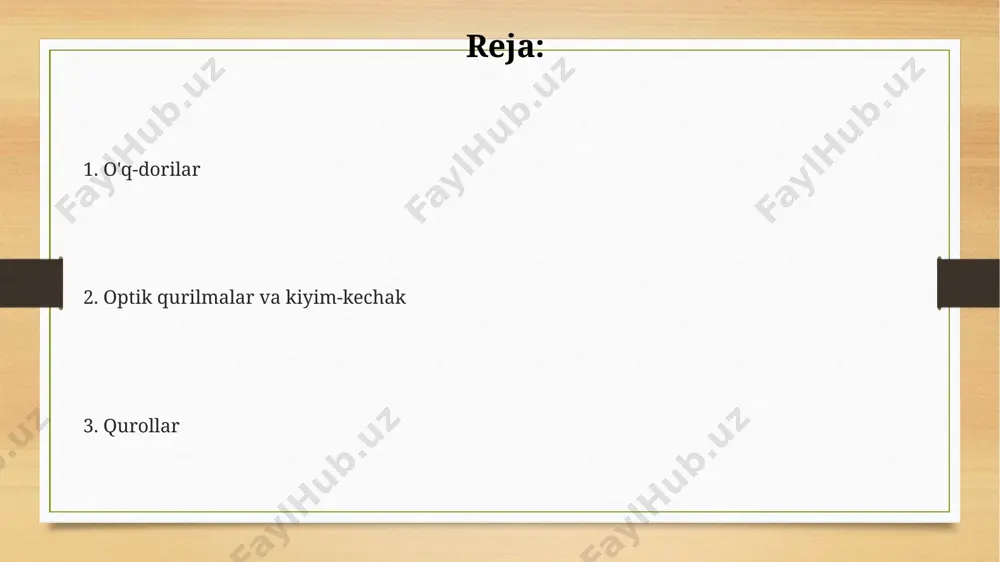 skopik nişon oluvchilar, oʻqning traektoriyasini aniqroq kuzatish va masofani aniqlash uchun keng qoʻllaniladi, ayniqsa, uzoq masofali otishda, masalan, janubiy koreya ishlab chiqaruvchilari tomonidan. qo'shimcha jihozlar o'q tortish jarayonini yaxshilash uchun, 10 dan ortiq turdagi stabilizatorlar mavjud bo'lib, ularning og'irligi va uzunligi o'qning aniqligiga ta'sir qiladi, masalan, koreyadan keltirilgan stabilizatorlar juda mashhur. kamon tortish uchun maxsus qo'lqoplar, barmoq himoyalari va bilaguzuklar qo'lni jarohatlardan himoya qilishda muhim rol o'ynaydi. masalan, 70 lb kuchga ega kamonlardan foydalanilganda, 30 dan ortiq zarba o'tkazish uchun qo'shimcha himoya vositalari talab etiladi. yomg'ir yoki qorli ob-havo sharoitida kamonchilar uchun suv o'tkazmaydigan sumkalar va maxsus kiyimlar juda muhimdir. masalan, 10000 mm suv o'tkazmaydiganlik ko'rsatkichiga ega kiyimlar almati shahrida o'tkazilgan musobaqalar uchun ideal hisoblanadi. kamonchining kiyimlari қадимги бухоро амирлигидаги камончиларнинг кийимларида 2-3 қатламдан иборат бўлган, иссиқликни сақловчи ва сув ўтказмайдиган хусусиятларга эга махсус қўшимчалар, мисол учун, теридан ясалган қўлқоп ва пойабзаллар бўлган. 19-асрдаги тошкент вилоятидаги камончиларнинг кийимларига одатда 5-7 …