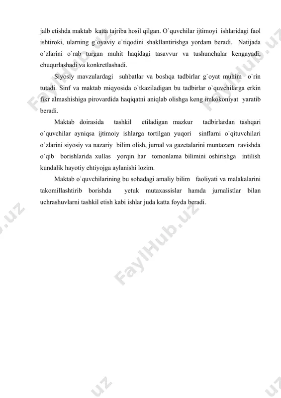 rqarorlik shartlari va taraqqiyot kafolatlari .t., 1997. 6. prezident i.karimovning bmt sammiti ming yillik rivojlanish maqsadlariga bag`ishlangan yalpi majlisidagi nutqi. «xalq so`zi» gazetasi 2010 yil 22 sentabr.n: 184 7. kаrimоv. i.а. asosiy vazifamiz – vatanimiz taraqqiyoti va xalqimiz farovonligini yanada yuksaltirishdir.t.,2010. 8. karimov. i.a. mamlakatimizda demokratik islohotlarni yanada chuqurlashtirish va fuqarolik jamiyatini rivojlantirish konsepsiyasi.t.,2010 . 9. ishmuhammedov.r., abduqodirov. ta`limda innovatsion texnologiyalar.t.,2008. 10. m.tojiboyev, z. ilhomov. o`zbekiston tarixini o`qitishning metologiyasi.t., 2003.