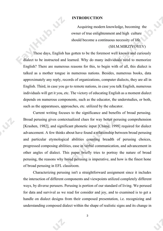 meaning of the communicative approach as awhole of informations of extended reading to young learners. the object of the course paper is a speech act as a educational action that learners perform by learning things in a certain way in a certain context. the subject of the course paper is importance of extended reading in efl classes theoretical value for this work is methodological course paper on the work of extended reading in efl classes practical value of this paper is determined by the fact that the developed material and proper tasks and exercises make available the use of this work as a manual in extended reading the paper consists of introduction and two chapters followed by conclusion. the first chapter is about the scientific basis of the comprehension,development and modern technologies in foreign language the second chapter is about the ways of teaching and prepairing reading materials for efl …