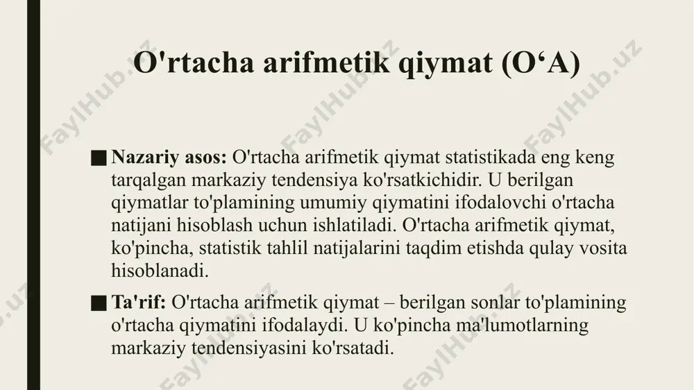 o'rtacha arifmetik qiymat va uning xossalari. standart og'ish va uning ahamiyati - Page 5