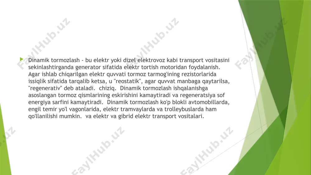 ergiya energiya tizimiga (tormoz podstansiyasi orqali) yoki tarmoqqa uzatiladi. afzalliklar bilan bir qatorda, regenerativ tormozlash texnikasi ham kamchiliklarga ega, ular tormoz momentining tezlik va neytral o'rtasidagi farqga bog'liqligini o'z ichiga oladi foydalanilgan adabiyotlar: 2008 - 2024. o'quv veb-sayti elektrikchilar uchun maktab. barcha huquqlar himoyalangan. saytda joylashtirilgan har qanday materiallardan yozma ruxsatisiz foydalanish taqiqlanadi. fotosuratlar va rasmlarga bo'lgan huquqlar ularning mualliflariga tegishli. savol va takliflar: povnyandrey@gmail.com, telegram: @andypovny image1.jpeg image2.jpeg /docprops/thumbnail.jpeg
