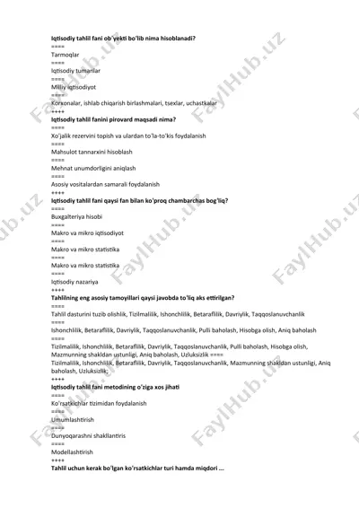 iqtisodiy tahlil fani — DOC