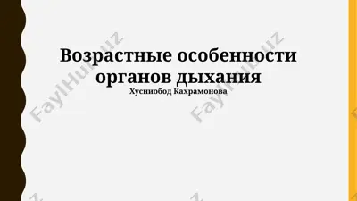 возрастные особенности органов дыхания — PPTX