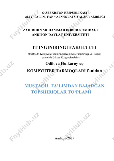 kompyuterda qo‘llaniladigan protokollar va ilovalar — DOCX