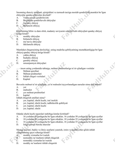 ishlab chiqarish omillari — DOCX