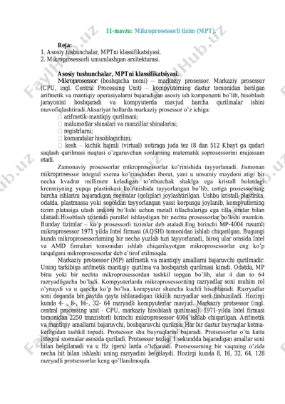 mikroprosessorli tizim — PDF